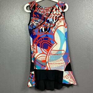 Emilio Pucci Multicolor Abstract Print Sleeveless Mini Dress